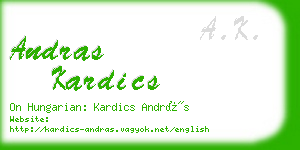 andras kardics business card